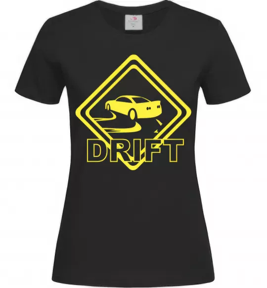 Женская футболка Дрифт знак Черный фото