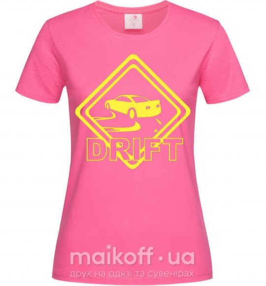 Женская футболка Дрифт знак Ярко-розовый фото