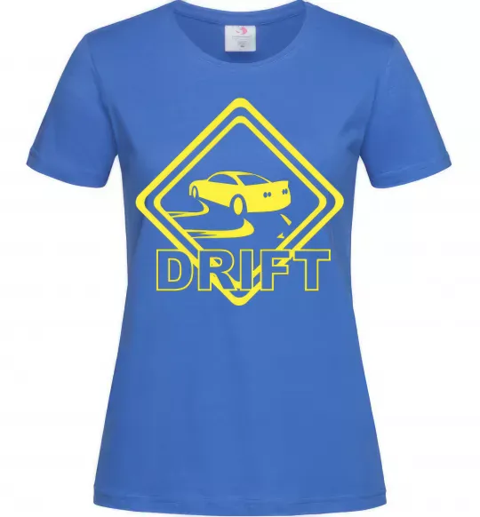 Женская футболка Дрифт знак Ярко-синий фото