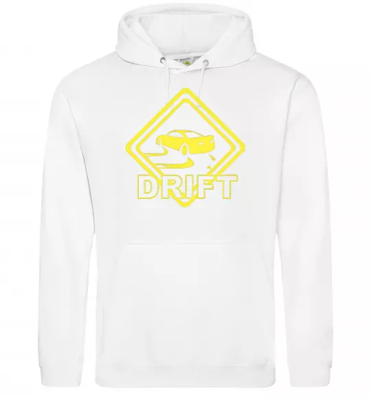 Мужская толстовка (худи) Дрифт знак Белый фото