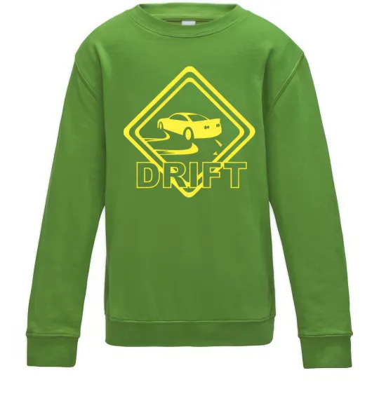 Детский Свитшот Дрифт знак Лаймовый фото
