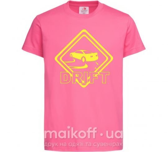 Дитяча футболка Дрифт знак Яскраво-рожевий фото