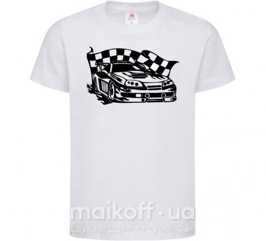 Детская футболка Гоночная машина Белый фото