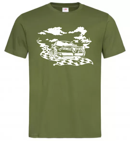 Чоловіча футболка Alfa romeo car Оливковий фото