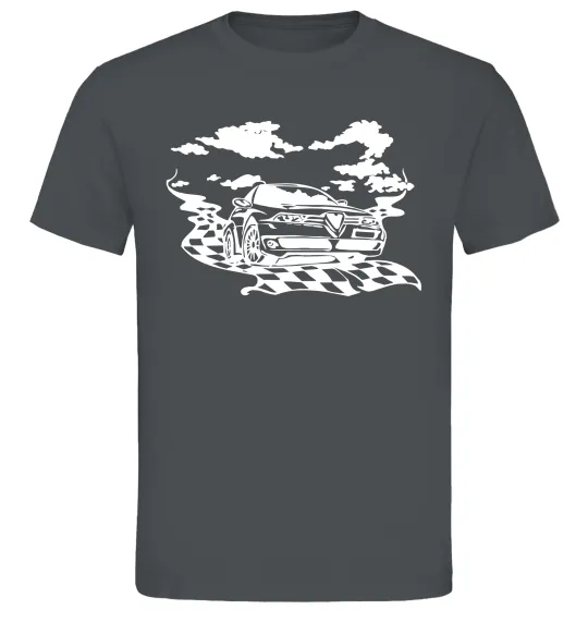 Чоловіча футболка Alfa romeo car Графіт фото