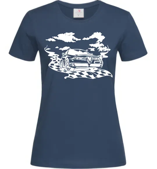 Женская футболка Alfa romeo car Темно-синий фото