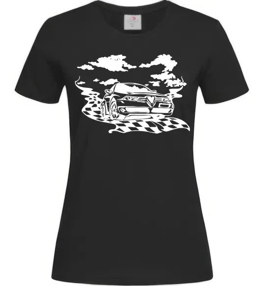 Женская футболка Alfa romeo car Черный фото
