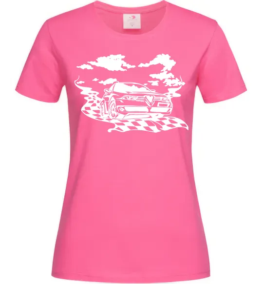 Женская футболка Alfa romeo car Ярко-розовый фото
