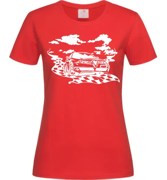 Женская футболка Alfa romeo car Красный фото