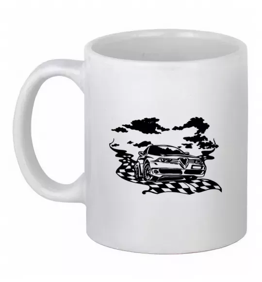 Чашка керамическая Alfa romeo car Белый фото