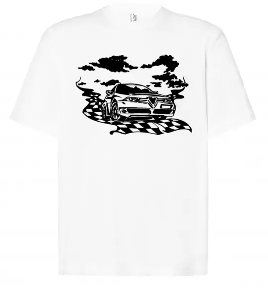 Футболка Оверсайз Alfa romeo car Білий фото