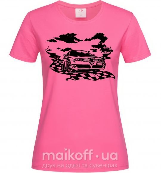 Жіноча футболка Alfa romeo car Яскраво-рожевий фото