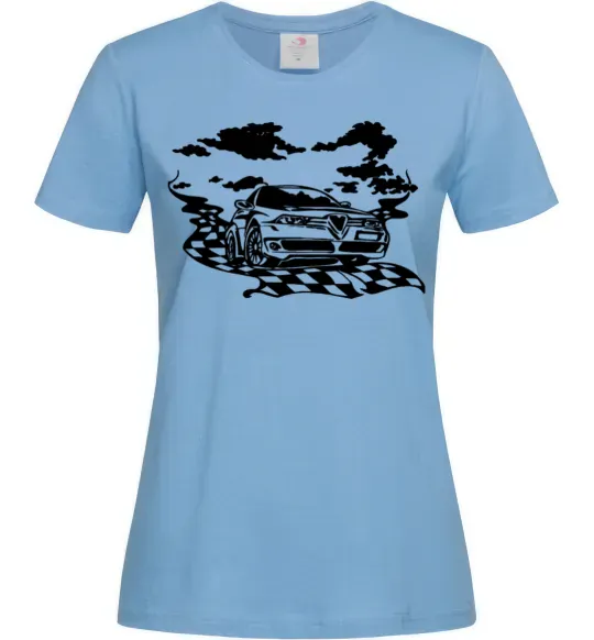 Женская футболка Alfa romeo car Голубой фото