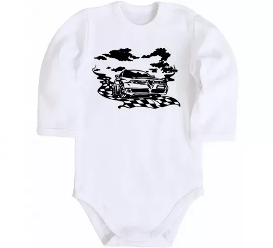 Дитячий бодік Alfa romeo car Білий фото