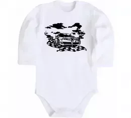 Дитячий бодік Vintage Speedrace Білий фото