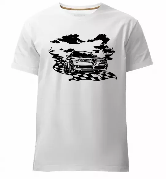 Мужская премиум футболка Alfa romeo car Белый фото
