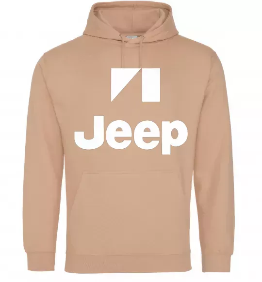 Мужская толстовка (худи) Logo Jeep Песочный фото