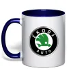 Чашка з кольоровою ручкою Skoda logo кольорове Глибокий темно-синій фото
