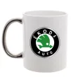 Чашка з кольоровою ручкою Skoda logo кольорове Срібло фото