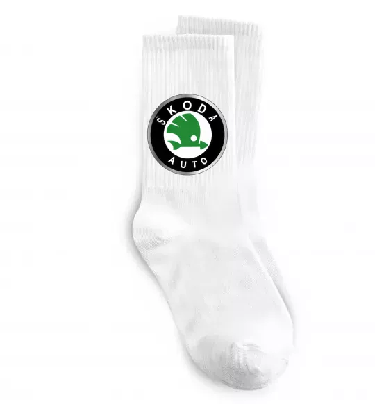 Шкарпетки Skoda logo кольорове Білий фото