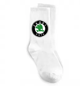 Шкарпетки Skoda logo кольорове Білий фото