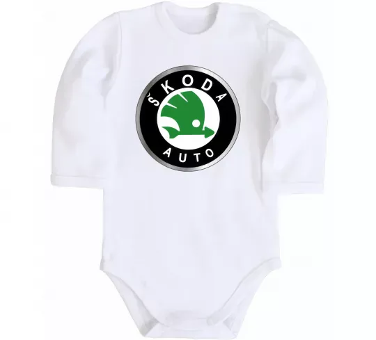 Детский боди Skoda logo кольорове Белый фото