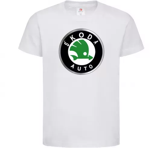 Детская футболка Skoda logo кольорове Белый фото