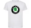Детская футболка Skoda logo кольорове Белый фото