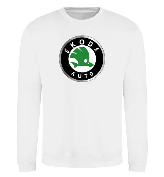Світшот Skoda logo кольорове Білий фото