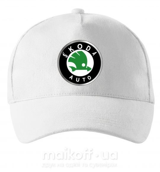 Кепка Skoda logo цветное Білий фото