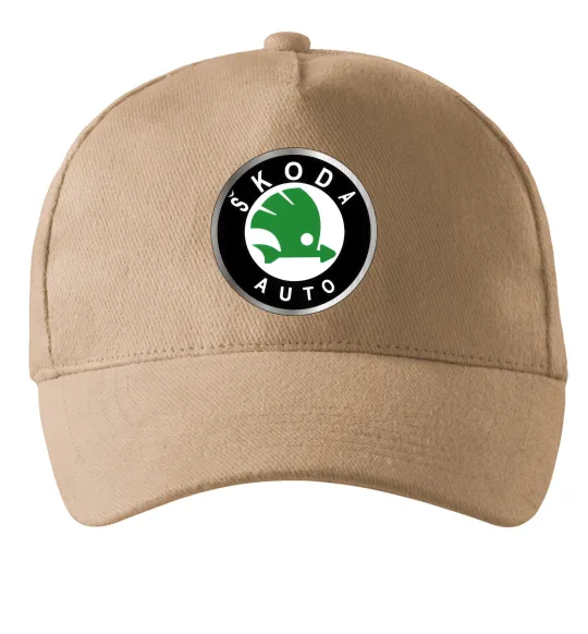Кепка Skoda logo кольорове Пісочний фото