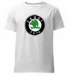 Чоловіча преміум футболка Skoda logo кольорове Білий фото