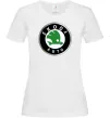 Женская футболка Skoda logo кольорове Белый фото