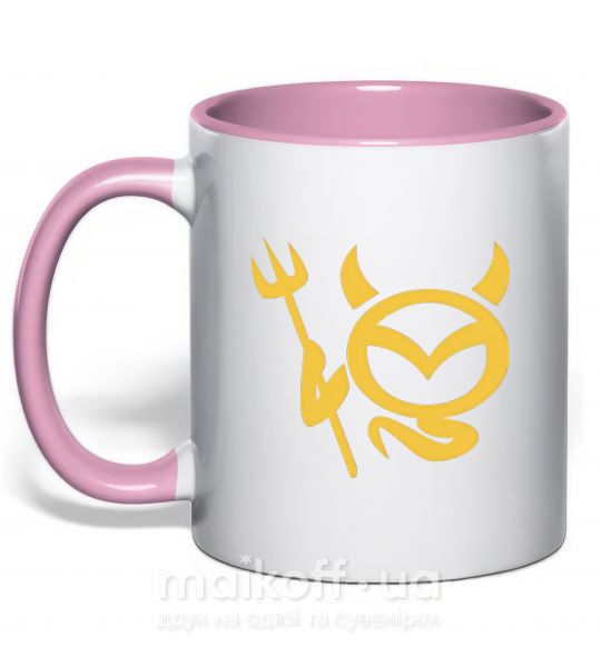 Чашка с цветной ручкой Devil Mazda Нежно розовый фото