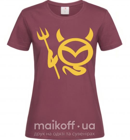 Женская футболка Devil Mazda Бордовый фото