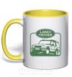 Чашка с цветной ручкой Land rover car Солнечно желтый фото