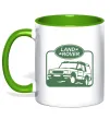 Чашка с цветной ручкой Land rover car Лаймовый фото