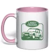 Чашка з кольоровою ручкою Land rover car Ніжно рожевий фото