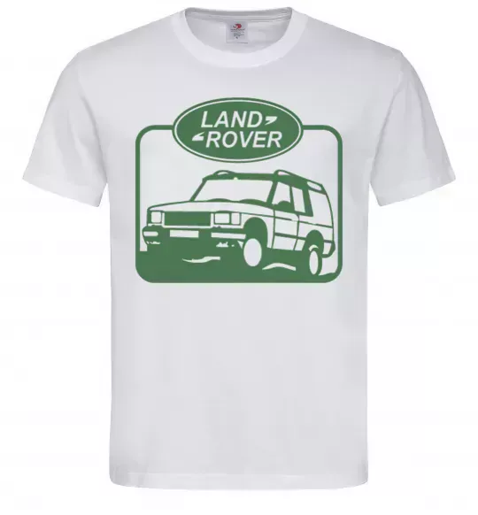 Мужская футболка Land rover car Белый фото