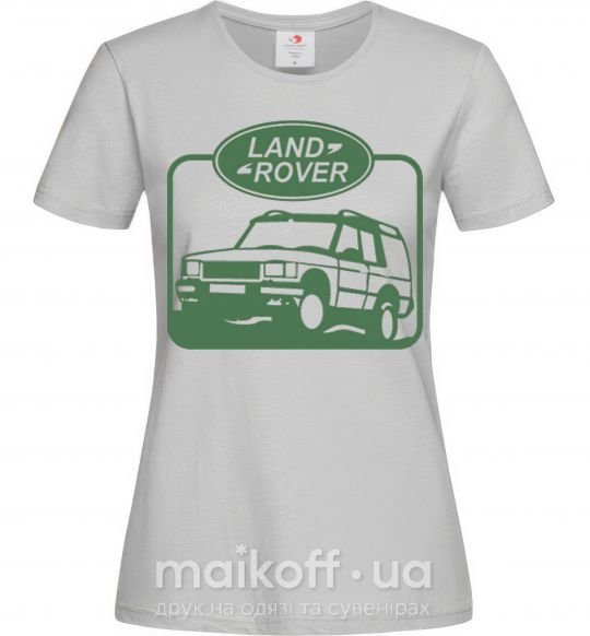 Женская футболка Land rover car Серый фото