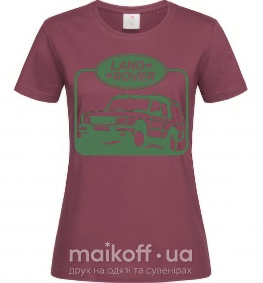 Женская футболка Land rover car Бордовый фото