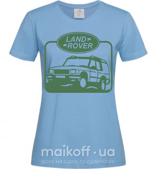 Женская футболка Land rover car Голубой фото