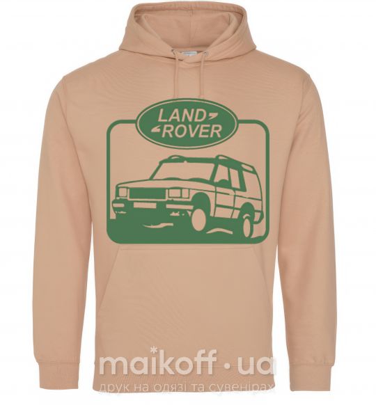 Мужская толстовка (худи) Land rover car Песочный фото