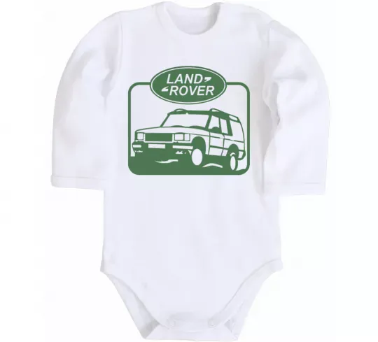 Детский боди Land rover car Белый фото