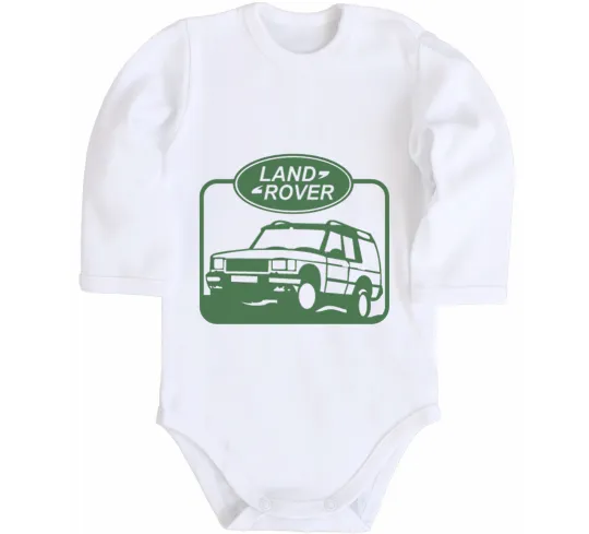 Дитячий бодік Land rover car Білий фото