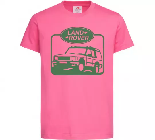 Дитяча футболка Land rover car Яскраво-рожевий фото