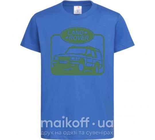 Дитяча футболка Land rover car Яскраво-синій фото