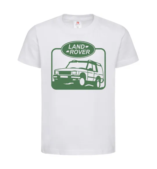 Дитяча футболка Land rover car Білий фото