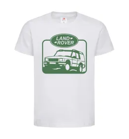 Детская футболка Land rover car Белый фото
