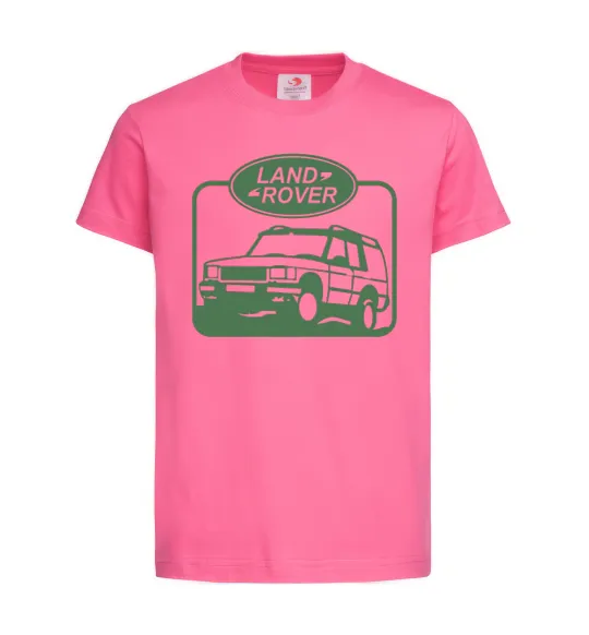 Дитяча футболка Land rover car Яскраво-рожевий фото